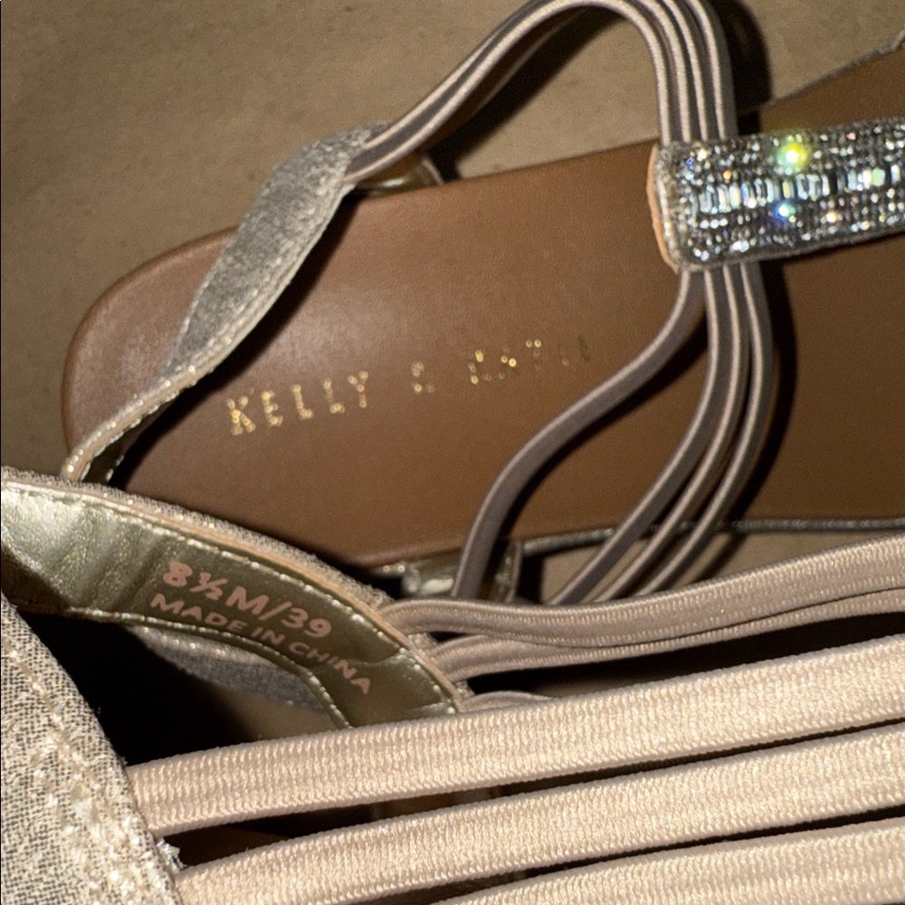Kelly & Katie Shiny Glittering Wedge Strappy Women’s Sandals - US Size 8.5 M - Picture 10 of 13
